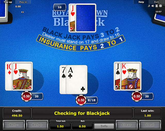 Online game Royal Crown Blackjack for free